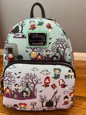 Loungefly Hocus Pocus Mini Backpack - Light Blue, Purple, Multi